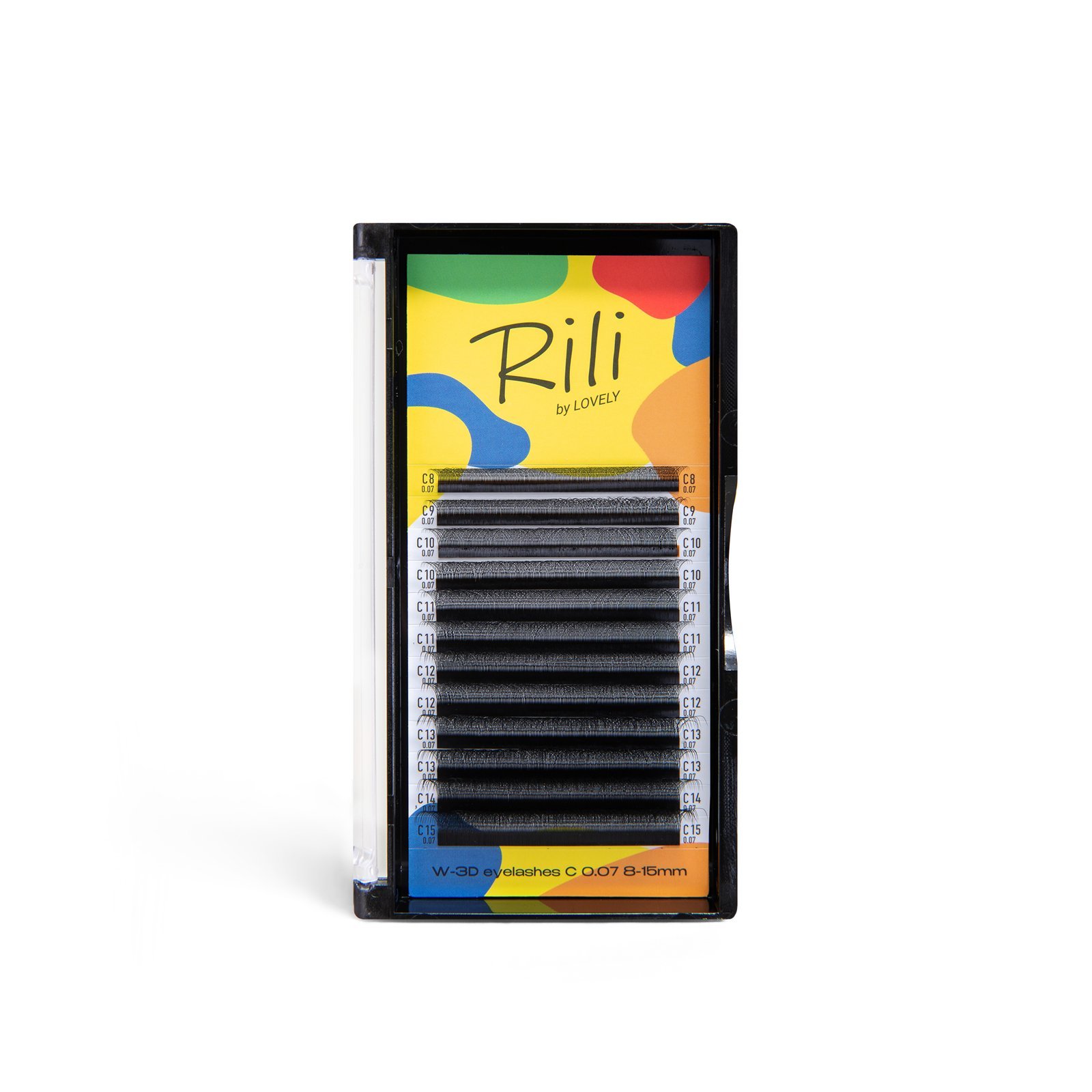 Premade kuokšteliai blakstienų priauginimui W-3D Rili juodi